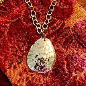 Silpada Sterling Silver Hammered Pendant 18”